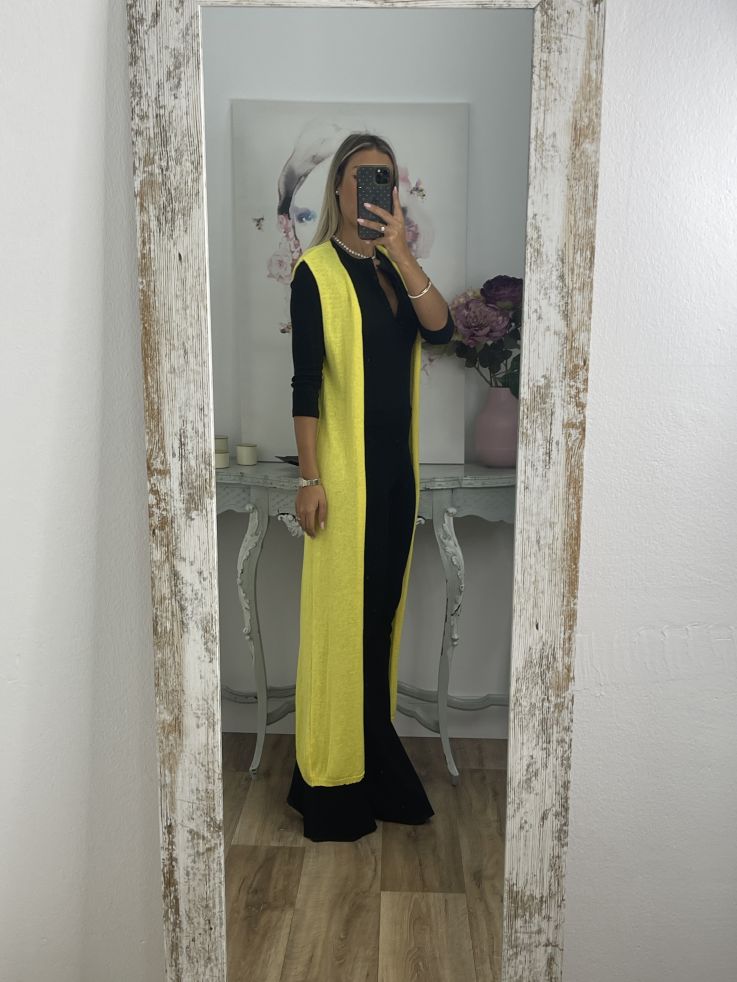 Chaleco Carmen de hilo amarillo