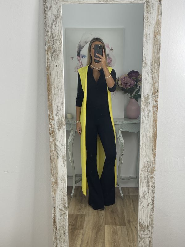 Chaleco Carmen de hilo amarillo