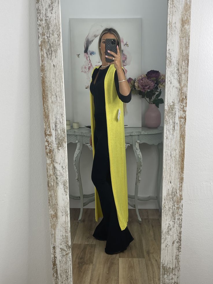 Chaleco Carmen de hilo amarillo
