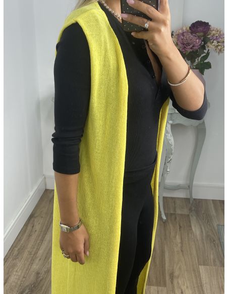 Chaleco Carmen de hilo amarillo