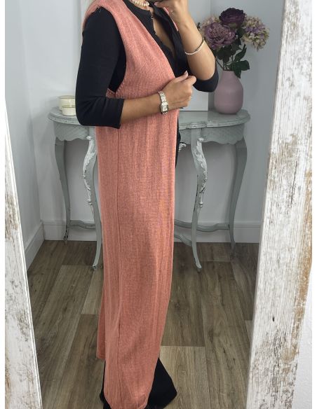 Chaleco Carmen de hilo rosa