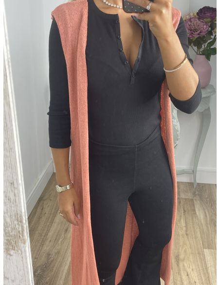 Chaleco Carmen de hilo rosa