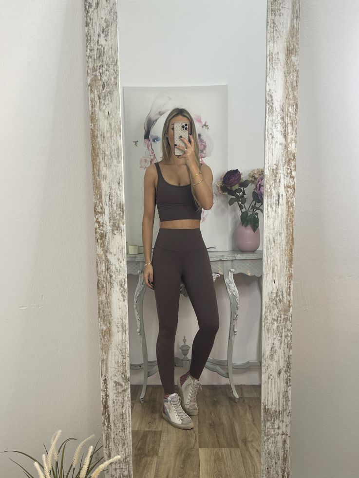 Leggins chocolate tiro alto liso