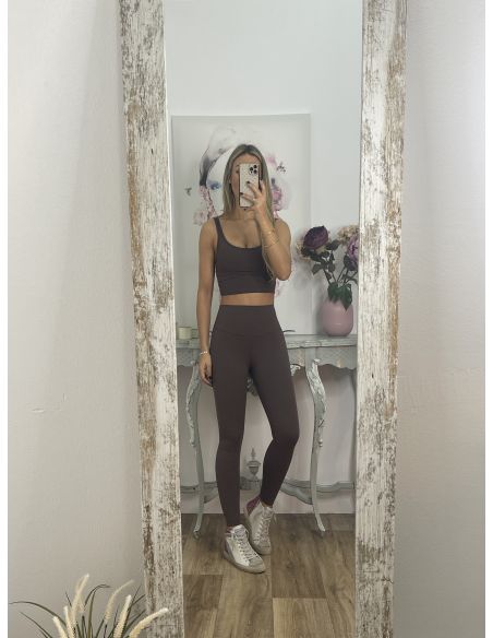 Leggins chocolate tiro alto liso