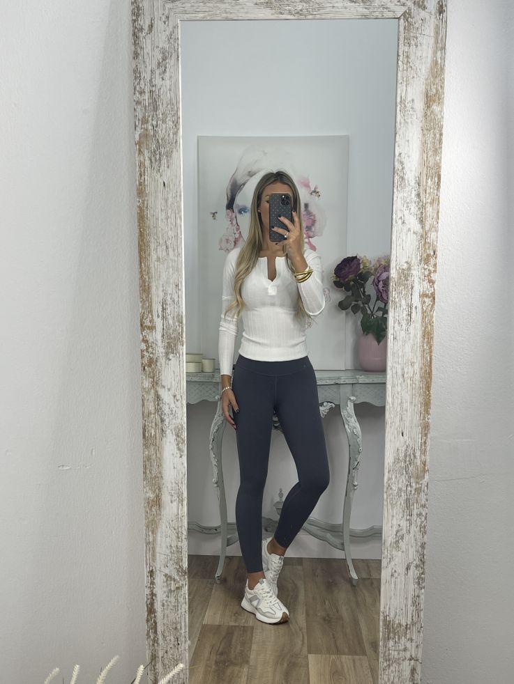 Leggins azul grisáceo tiro alto liso