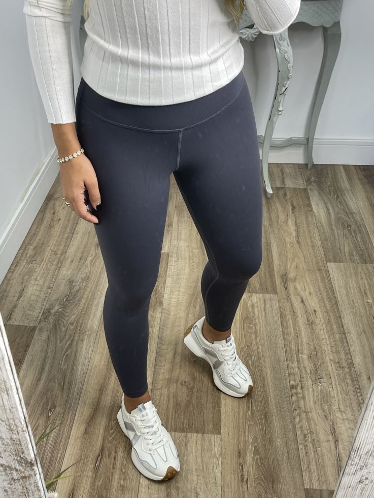 Leggins azul grisáceo tiro alto liso