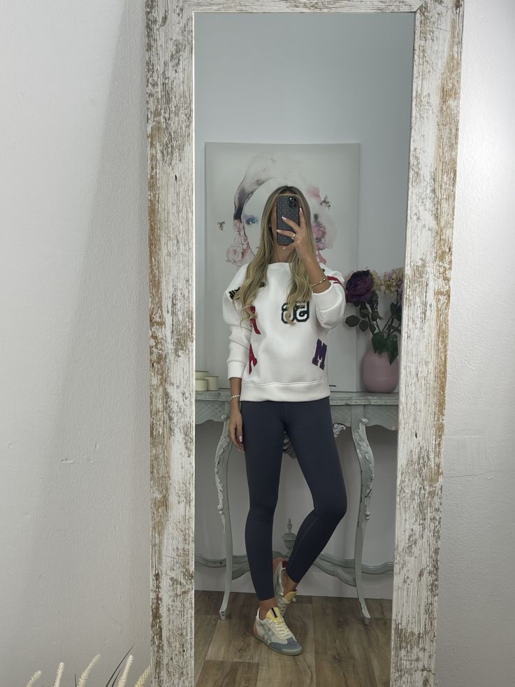 Leggins azul grisáceo tiro alto liso