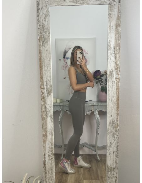 Leggins verde tiro alto liso