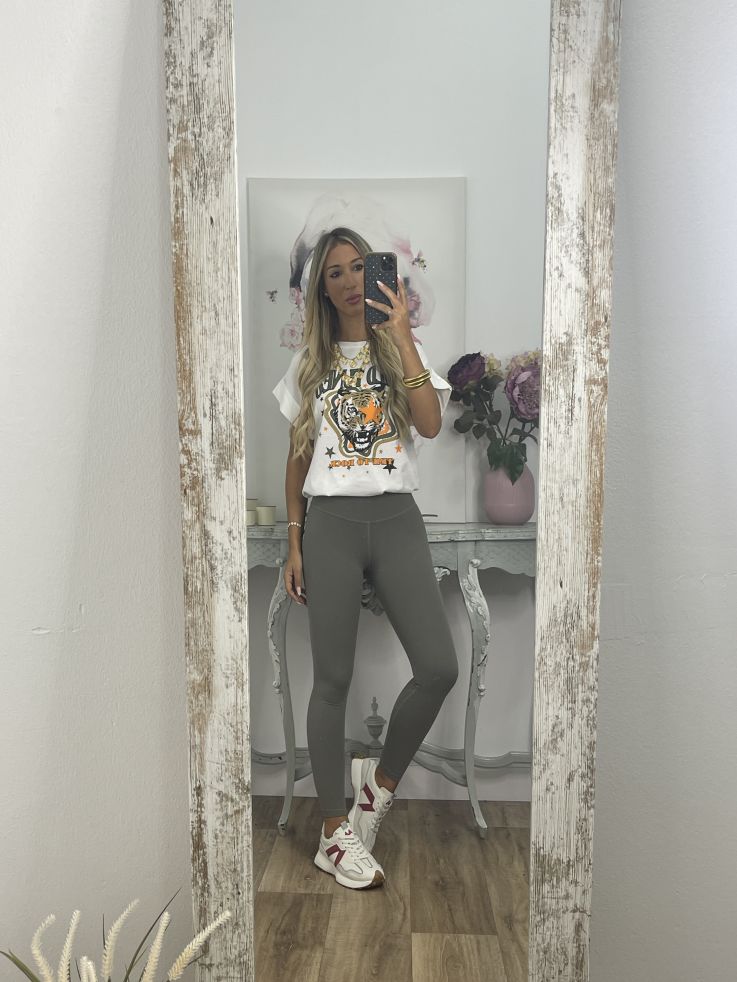 Leggins verde tiro alto liso