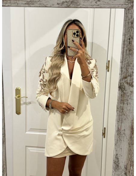 Chaqueta Paris beige lentejuelas