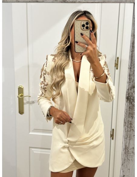 Chaqueta Paris beige lentejuelas