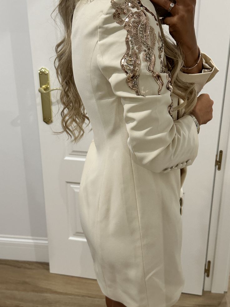 Chaqueta Paris beige lentejuelas