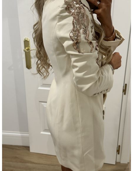 Chaqueta Paris beige lentejuelas