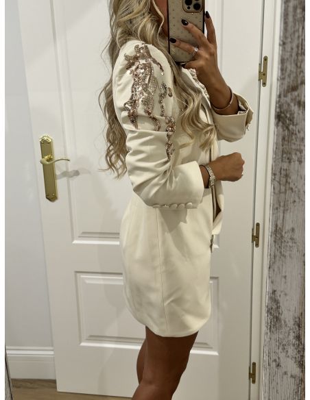 Chaqueta Paris beige lentejuelas