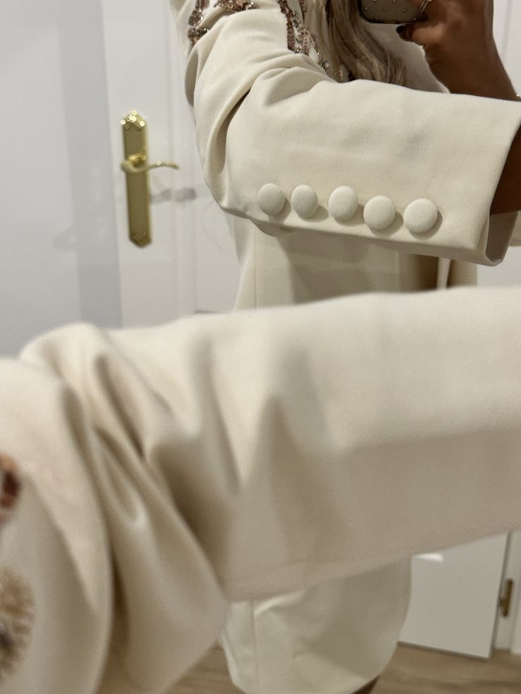 Chaqueta Paris beige lentejuelas