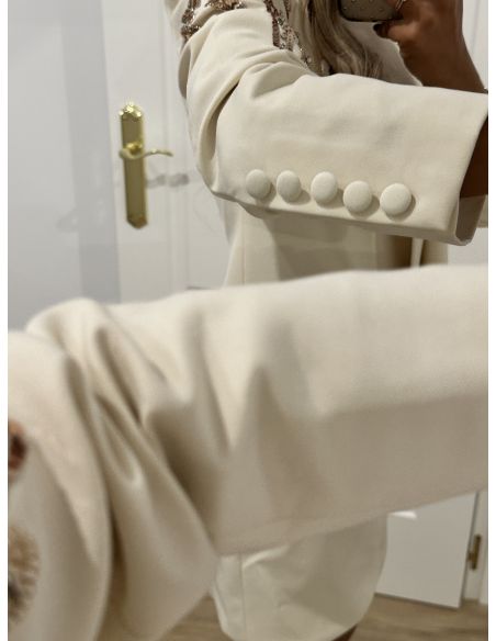 Chaqueta Paris beige lentejuelas