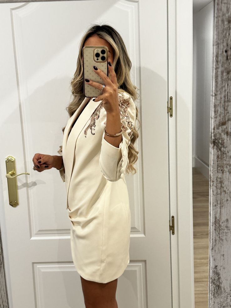 Chaqueta Paris beige lentejuelas