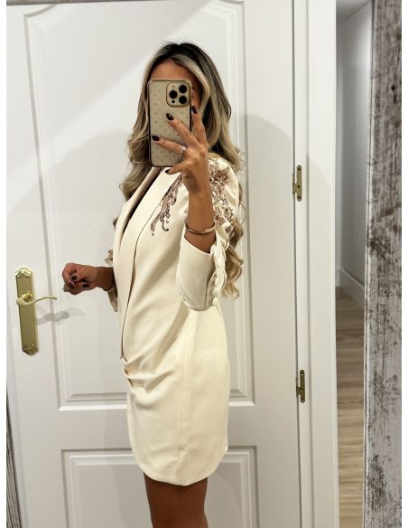 Chaqueta Paris beige lentejuelas