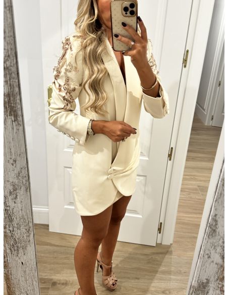 Chaqueta Paris beige lentejuelas