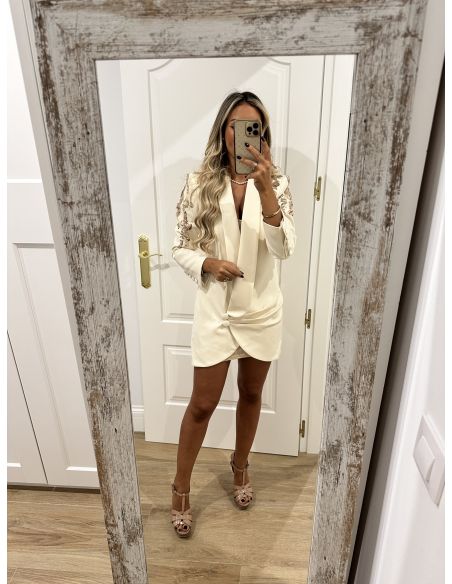Chaqueta Paris beige lentejuelas