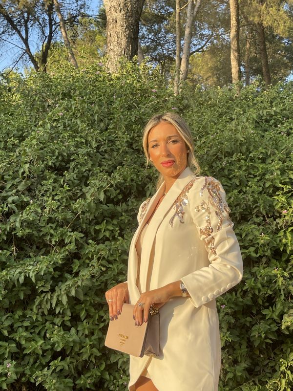 Chaqueta Paris beige lentejuelas