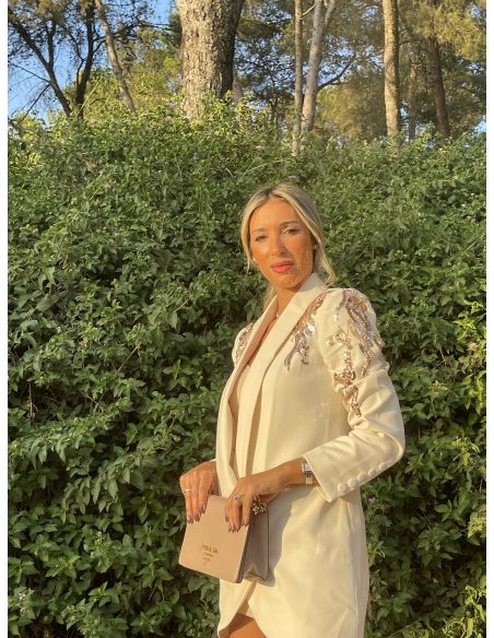 Chaqueta Paris beige lentejuelas