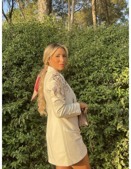Chaqueta Paris beige lentejuelas