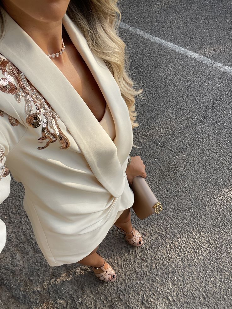 Chaqueta Paris beige lentejuelas