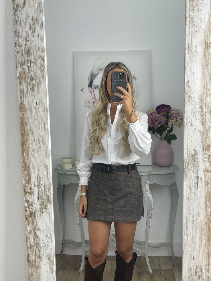 Falda pantalón cuadros oscuro