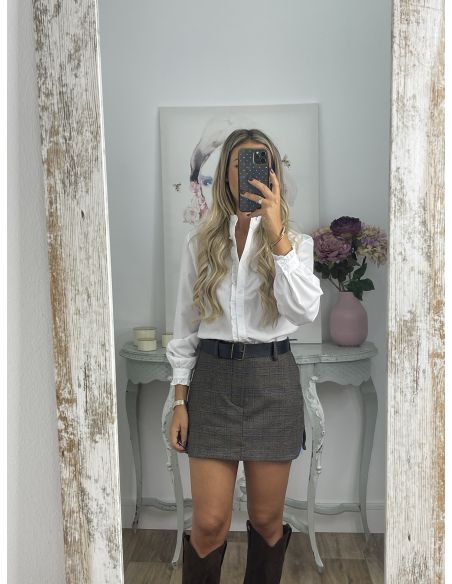 Falda pantalón cuadros oscuro