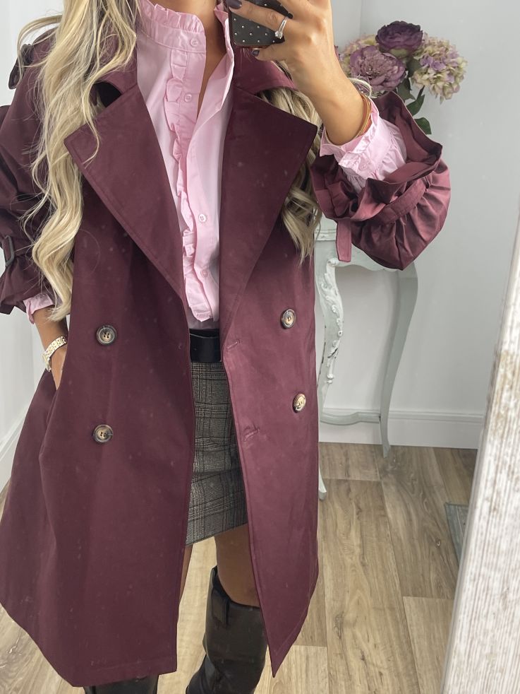 Gabardina burdeos