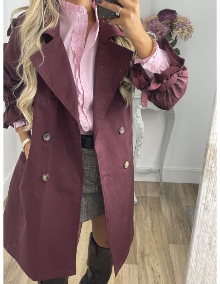 Gabardina burdeos