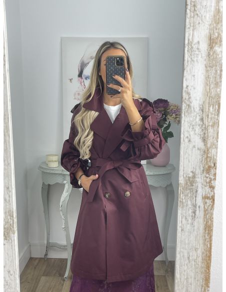 Gabardina burdeos