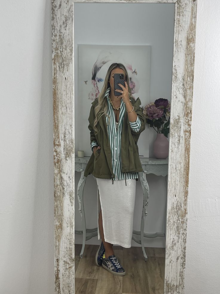 Gabardina oversize verde