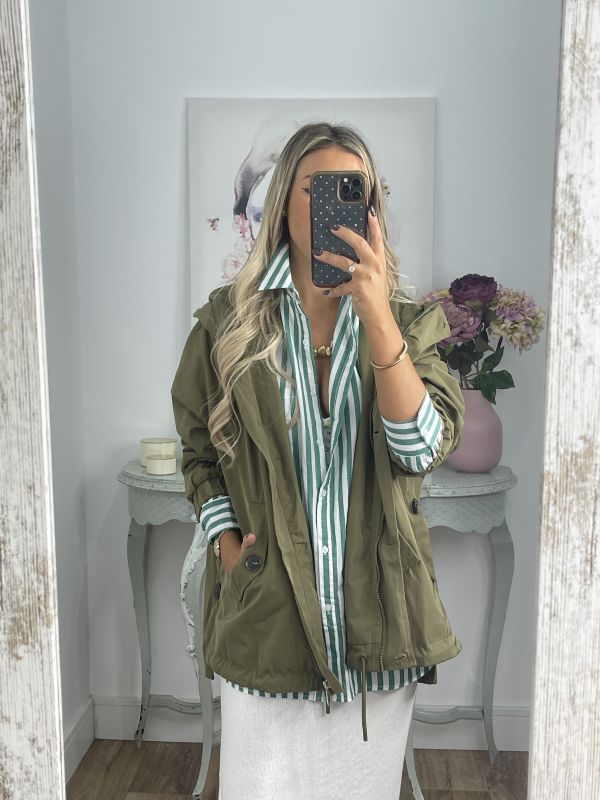 Gabardina oversize verde