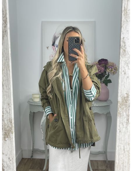 Gabardina oversize verde