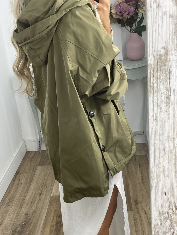 Gabardina oversize verde