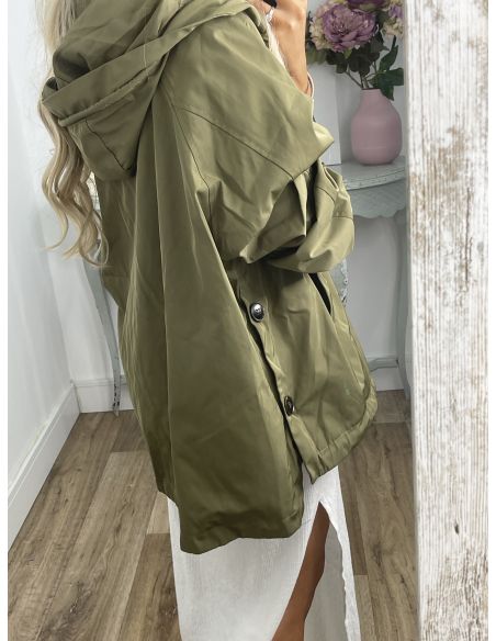 Gabardina oversize verde