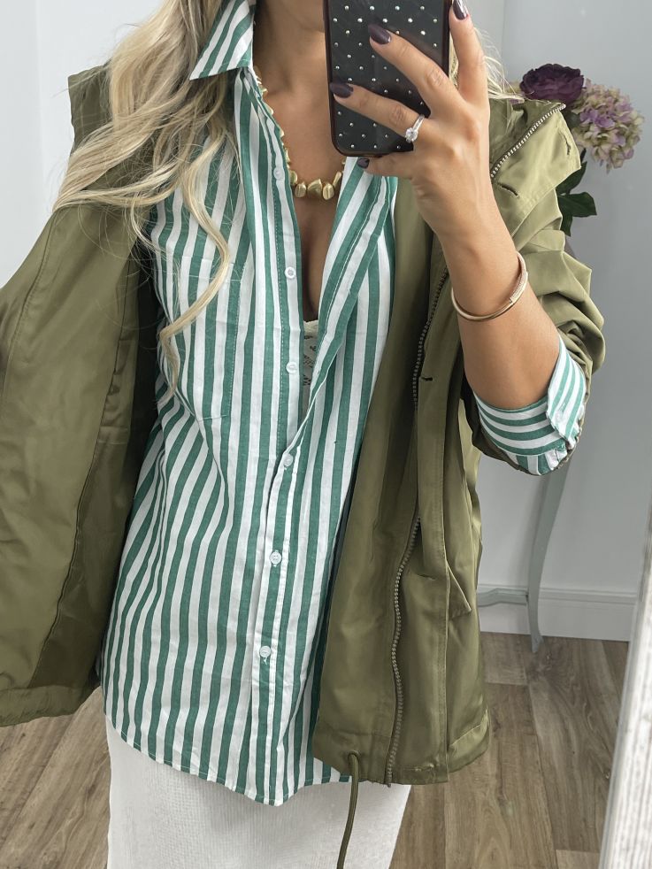 Gabardina oversize verde