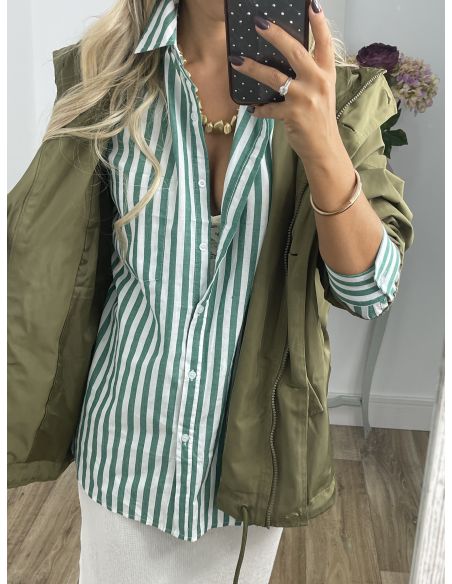 Gabardina oversize verde
