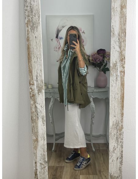 Gabardina oversize verde