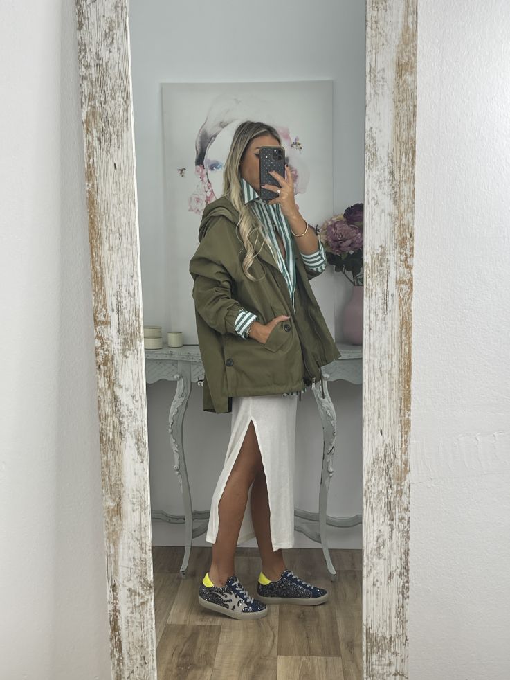 Gabardina oversize verde