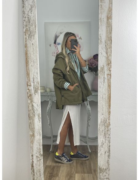Gabardina oversize verde