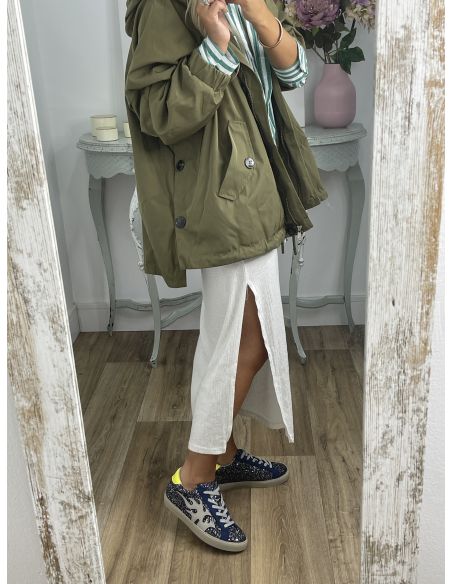 Gabardina oversize verde