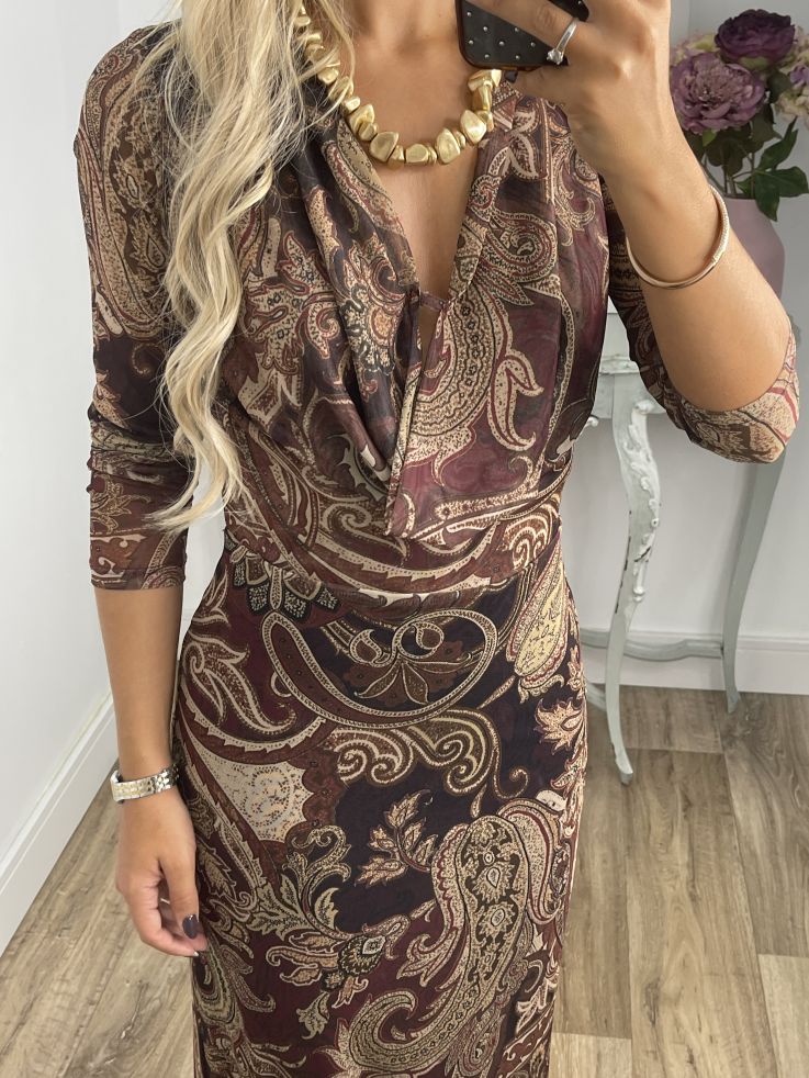 Vestido Vidal burdeos