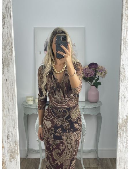 Vestido Vidal burdeos