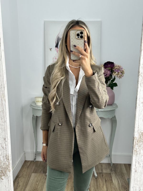 Chaqueta pata de gallo verde