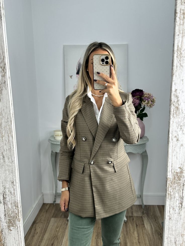 Chaqueta pata de gallo verde