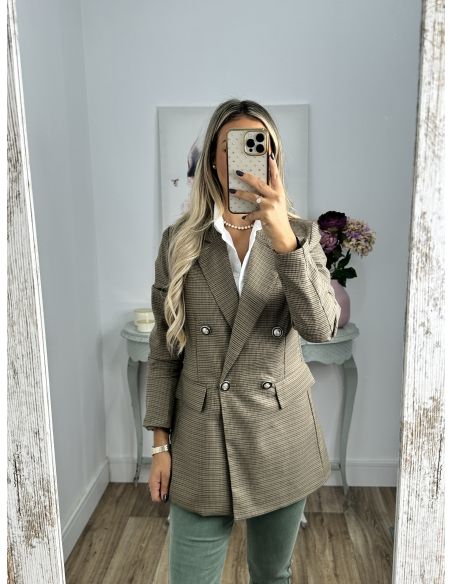 Chaqueta pata de gallo verde