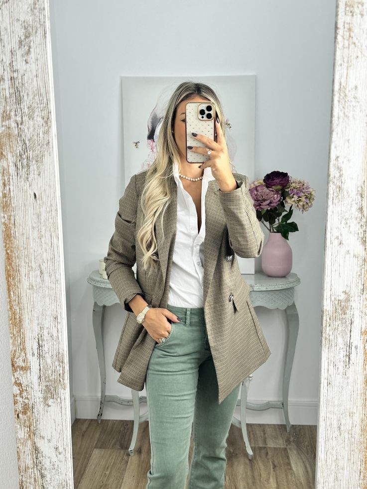 Chaqueta pata de gallo verde